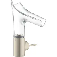 Hansgrohe Einhebel-Waschtischmischer 140 AXOR STARCK V m Glasauslauf u AG brushed nickel brushed nickel