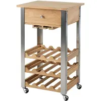 Diamond Garden Merlot Weintrolley Edelstahl/ Teak 54x45 cm