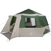 vidaXL Kabine Zelt 12-Personen Grün und Grau 500 x 500 x 294 cm