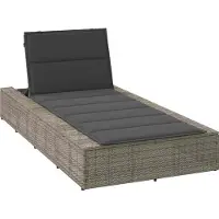 vidaXL Möbel Sonnenliege mit schwebender Auflage Grau Poly Rattan - Gartenliegen &56379