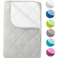 Wometo Microfaser Sommer Steppbett im Wende-Design 155x220 – OEKO-TEX weiß und hellgrau kochfest 95° Leichtsteppbett für heiße Tage / ohne Bezug verwendbar / farbig & bunt Steppbett Sommer