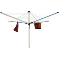 Proregal Wäschespinne Vento | 4 Tragarmen | 8 Leinenreihen | Aluminium | Himmelblau| Hx 205x290cm | Geschlossene Rundform mit Abdeckkappe und Leineneinzug