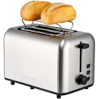 Clatronic Toaster 2 Scheiben | integrierter Brötchenaufsatz | extra breite Toastschlitze | Toaster mit Brötchenaufsatz | TA 3822