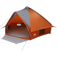 vidaXL Teepee Zelt für 10 Personen 10 Personen Grau und Orange