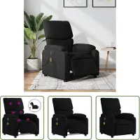 The Living Store Massagesessel Elektrisch Schwarz Stoff