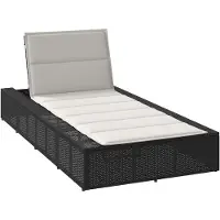 Syfax Sonnenliege mit schwebender Auflage Schwarz Poly Rattan