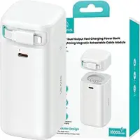 Usams Powerbank Ze Zwijanym Kablem Retractable Lightning 18000 Mah Pd45W Fast Charge Xmf Series Biały/White 20Kcd21702 (Us-Cd217)