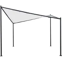 Degamo Pavillon Gartenpavillonm Walmdachpavillon ORLANDO 3,5x3,5m , Höhe 2,85m mit Plane PVC-bechichtet weiss