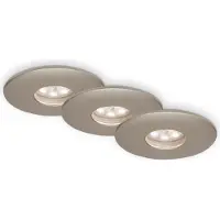 Briloner LED Einbauleuchten 3er Set IP44 1,8 W 3000K silber Kunststoff