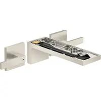 Hansgrohe Fertigset Axor MyEdition 3-Loch-Waschtischarmatur, Wd, o. Pl., Edelstahl-Optik