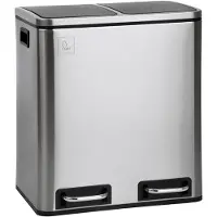 SVITA TM2X15 Treteimer 30 Liter 2x 15L Abfalleimer Mülleimer Mülltrennung Edelstahl Silber