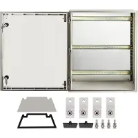 Vevor Schaltschrank NEMA-Stahlgehäuse 60 x 50 x 23 cm NEMA 3X Glasfaser-Schaltkasten, IP66 wasserdicht und staubdicht, elektrischer Anschlusskasten für den Außen-/Innenbereich, mit Montageplatte