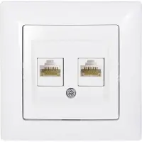 Gunsan Visage Datenbuchse 2-fach CAT6 Internet Netzwerk Weiss