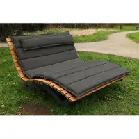 SCALANT Waldsofa Premium mit Auflage, Kissen und Schutzhülle, Thermokiefer, Wellenliege