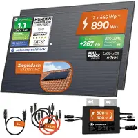 Solarway 890Wp / 800W Balkonkraftwerk komplett Steckdose - neuester Envertech 600-800 Watt Wechselrichter