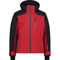 CMP Herren Skijacke aus 4 Way Stretch Twill mit abnehmbarer Kapuze rot 48