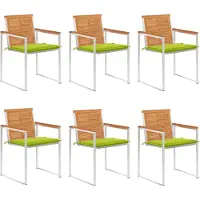 Prolenta Maison Exclusive - Gartenstühle 6 Stk. mit Kissen Massivholz Akazie
