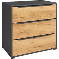 Vicco Kommode Ruben Goldkraft Eiche 48 x 77.6 cm mit Schubladen, Model 41619