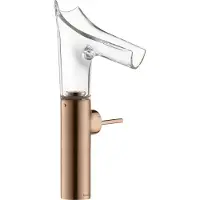 Hansgrohe Waschtisch-Einhebelmischer Axor Starck V 220 m Glas, unver Abl.garn, pol. r gol