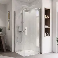 Breuer Seitenwand für Drehtür EUROPA Design Express Q72 90 x 196,8 cm Anschlag links Klarglas Profilfarbe chrom