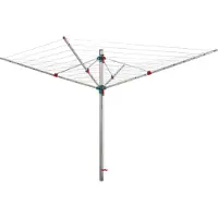 Proregal Wäschespinne Vento | 4 Tragarmen | 12 windsichere Halter | Aluminium | Hx 170x300cm | Witterungs- und UV-beständige Kunststoff | Stufenlose Hohenverstellung und Rastertechnik | Zum Eindrehen