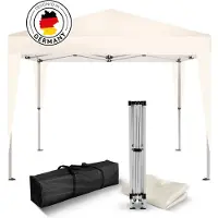 Kronenburg Faltpavillon 2x2m - Wasserfest, UV-Schutz 50+, 0 Seitenteile, champagner