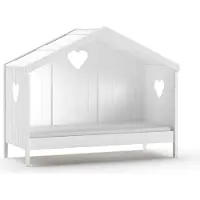 Möbelando Hausbett >AMORI< in Weiß - 213x171,7x98,7 (BxHxT)