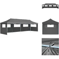 vidaXL Faltzelt Partyzelt Pop-Up mit 5 Seitenwänden 3x9 m Anthrazit - Pavillons & Partyzelte