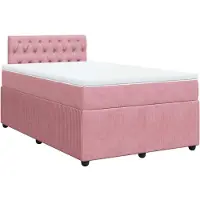 Syfax Boxspringbett mit Matratze Rosa 120x200 cm Samt