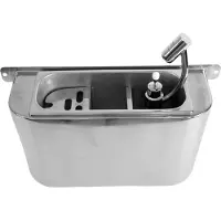 Chefgastro Spülbecken für Eisportionierer mit Eislöffeldusche, Wasseranschluss, Ablauf und Überlaufror HxBxT 27x41x12cm
