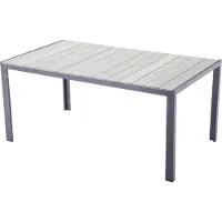 DELUKE Gartentisch LINA rechteckig - Kunststoff, Hellgrau, 150x90x72cm | Terrassentisch Wetterfest Outdoor Tisch