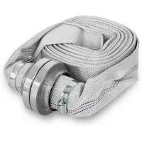 Eberth 2" Feuerwehrschlauch Flachschlauch mit Storz Kupplung, Schlauch Länge 10m, Durchmesser 2 Zoll, Gewebeschlauch, Industrieschlauch