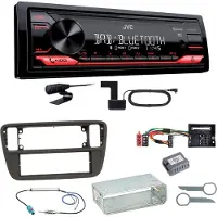 JVC KD-X272DBT Digitalradio USB MP3 FLAC Einbauset für Up Seat Mii Skoda Citigo