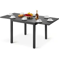 Vevor ausziehbarer Terrassentisch Gartentisch Balkontisch (80-160 cm) aus Kohlenstoffstahl + Aluminium