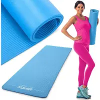 Gymtek Gymnastikmatte 1cm - 180x61cm - Trainingsmatte für Pilates, Yoga & Fitness- rutschfeste Yogamatte - Blau