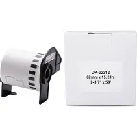 Rillstab Endlos-Etiketten Film, 62 mm x 15,24 m, weiß