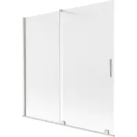 Mexen Velar 2-flügelige verschiebbare Badewannenwand 160 x 150 cm, satiniert, gebürsteter Nickel - 896-160-000-31-97