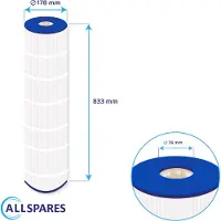 Allspares Wasserfilter für Whirlpool/Pool Filterkartusche geeignet für Hayward Swim Clear Plus CX1280XRE / C5025 / C5030 | Ø178x833mm