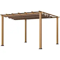 Paragon Aluminium Pergola Florida 1111 Holzoptik hellbraun 350x350x235 cm