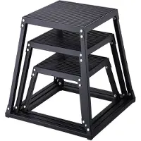 StarTech.com 3-teiliges Plyo-Sprungboxen Set - 305/458/609 mm Plyometric Box Schwarz - Rutschfeste Fitness-Übungs-Step-Up-Box - Für Heim-Fitness-Training - Konditions-Kraft- und Sprungtraining - Tragbar.