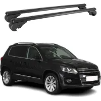 Omtec Dachträger für VW Tiguan 2007-2016 Gepäckträger Grundträger Aluminium Schwarz 2x