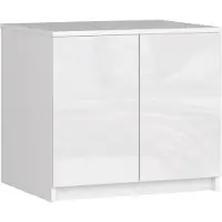 Akord Furniture Factory SP0PSZNADS60BIAPOL, Weiß, Garderobe, 2 Regale, 2 Tür(en), Glänzend, Drehtür