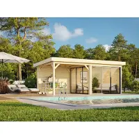 Palmako Pavillon Lenna Slide Plus 16,6 m² Set 705 588 x 300 cm tauchimprägniert grau