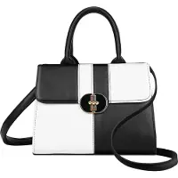Gallantry Paris Gallantry, Damen-Umhängetasche elegant mit praktischem Innenfach + Reißverschluss, Weiß / Schwarz