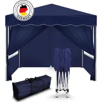 Kronenburg Faltpavillon 3x3m - Wasserfest, UV-Schutz 50+, 4 Seitenteile, blau