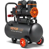 Vevor Silent Druckluftkompressor 2800U/min Flüsterkompressor 70dB Ölfreier Kompressor mit Rädern 18L Druckbehälter 6-8Bar 900W (1,2PS) 3,5 MPa Autoreparaturen Sprühlackierung Holzarbeiten