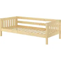 Erst-Holz Gemütliches Kinderbett mit dreiseitiger Sicherung 90x200 cm Kiefer V-60.29-09Federleisten