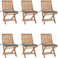 vidaXL Klappbare Gartenstühle mit Kissen 6 Stk. Massivholz Teak , Gartenstühle Design 2024