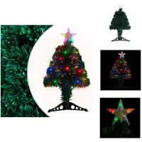 vidaXL Weihnachtsbaum mit Beleuchtung und Ständer 64 cm Glasfaser - Weihnachtsbäume