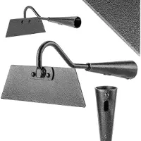 Kadax Gartenhacke ohne Stiel, Hacke in Trapezform, Schwarz, 16 cm